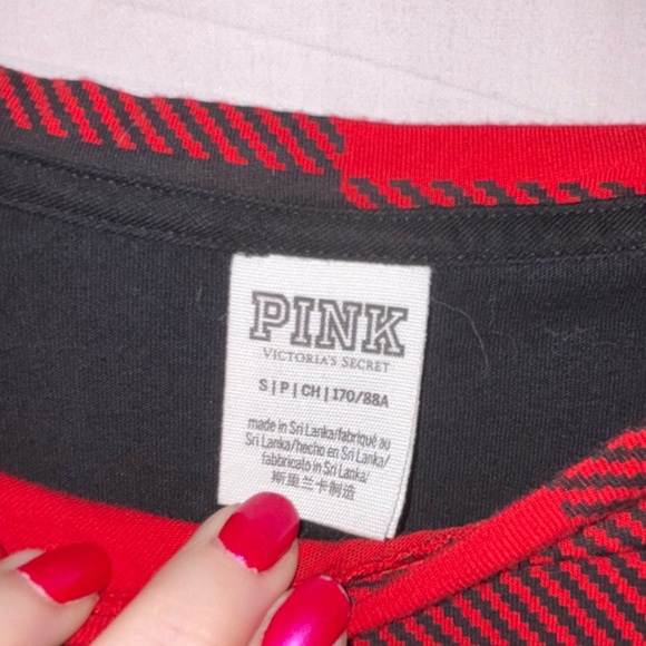 PINK Victoria's Secret Red and Black Plaid Shirt - Picture 4 of 6
